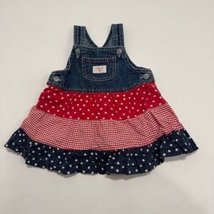 Oshkosh Denim Star Print Dress 4th of July 0-3 months